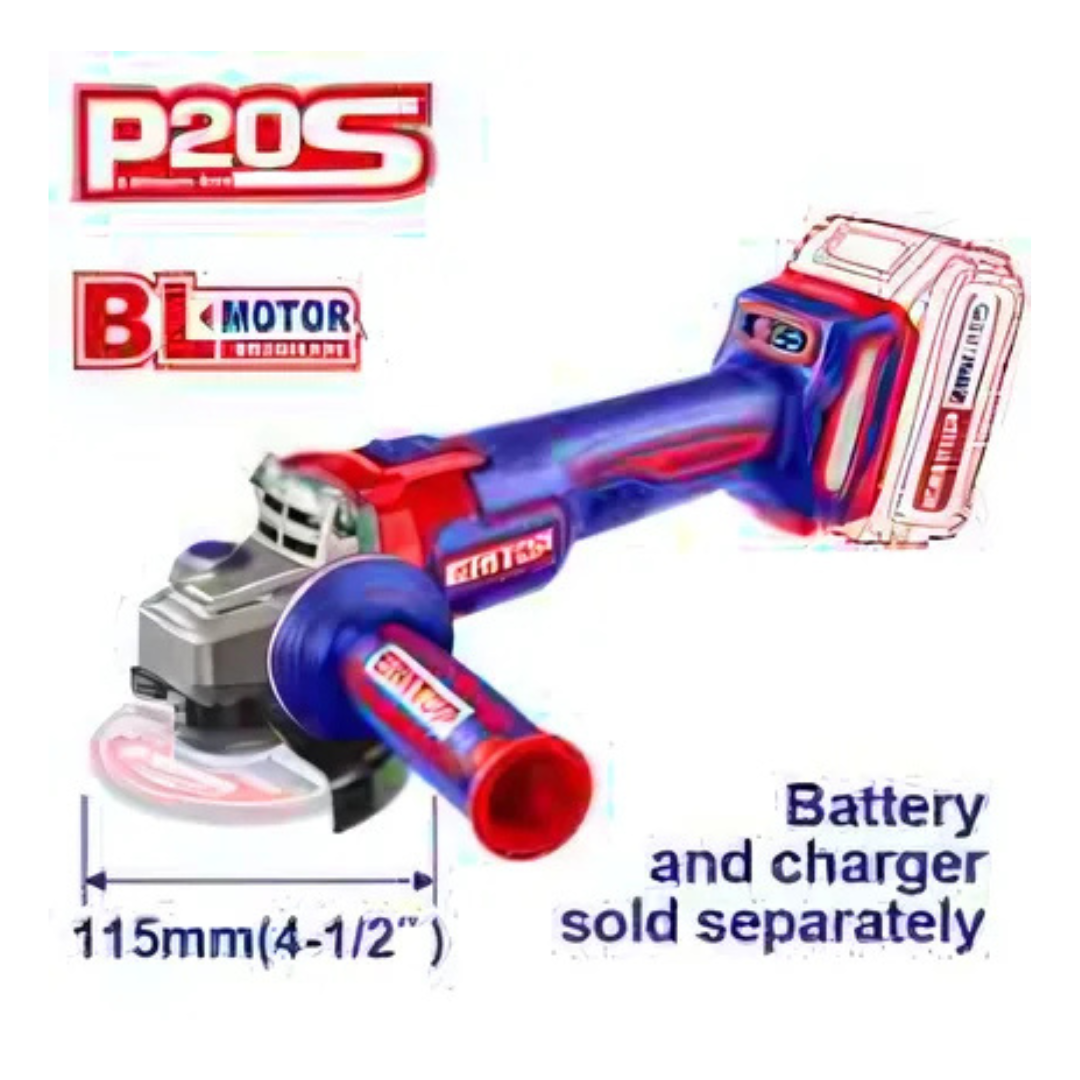 AMOLADORA A BATERIA 20V SIN CARBONES 4 1/2 115MM EMTOP